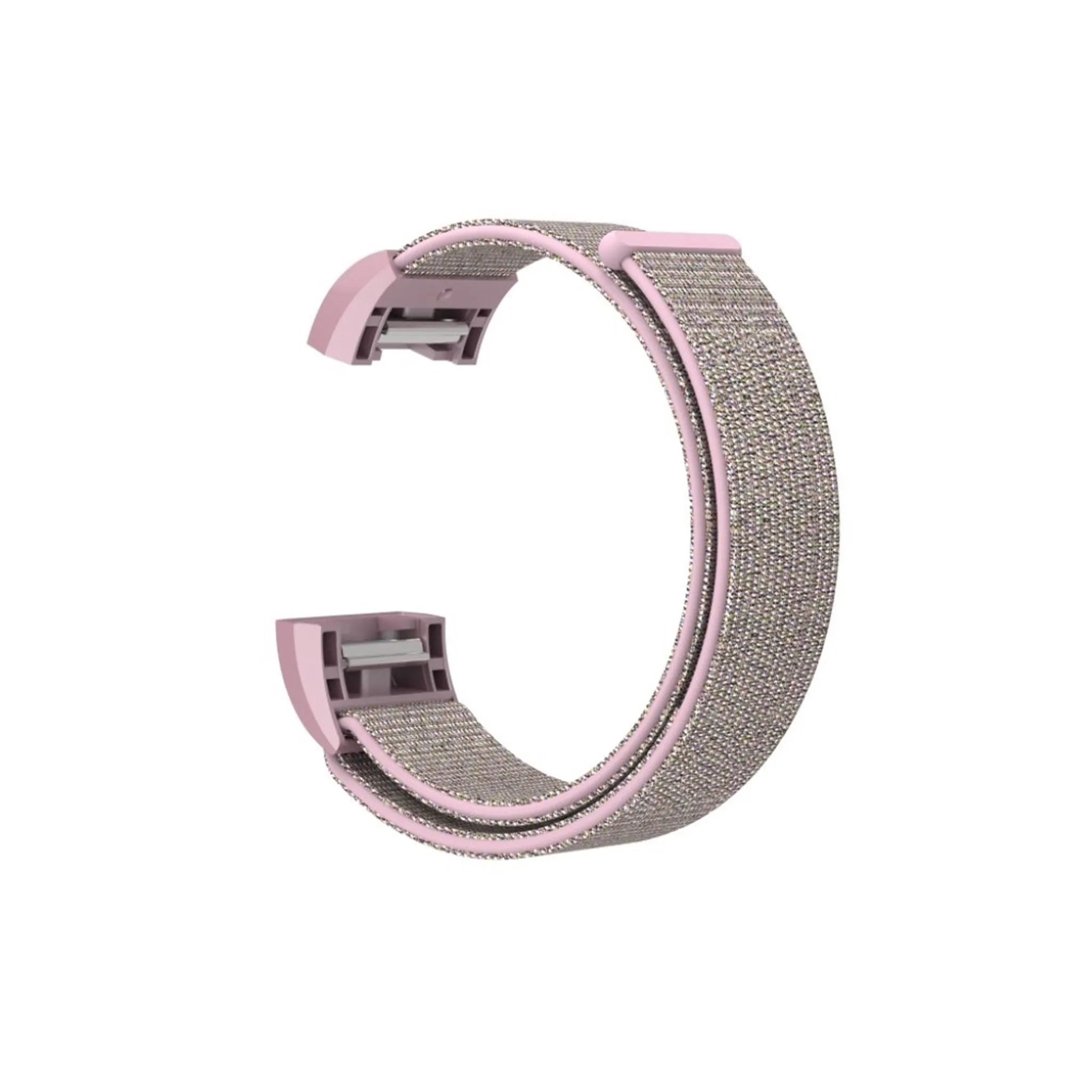 Fitbit Charge 2 velcro closure flexible nylon watch strap replacement - Pink