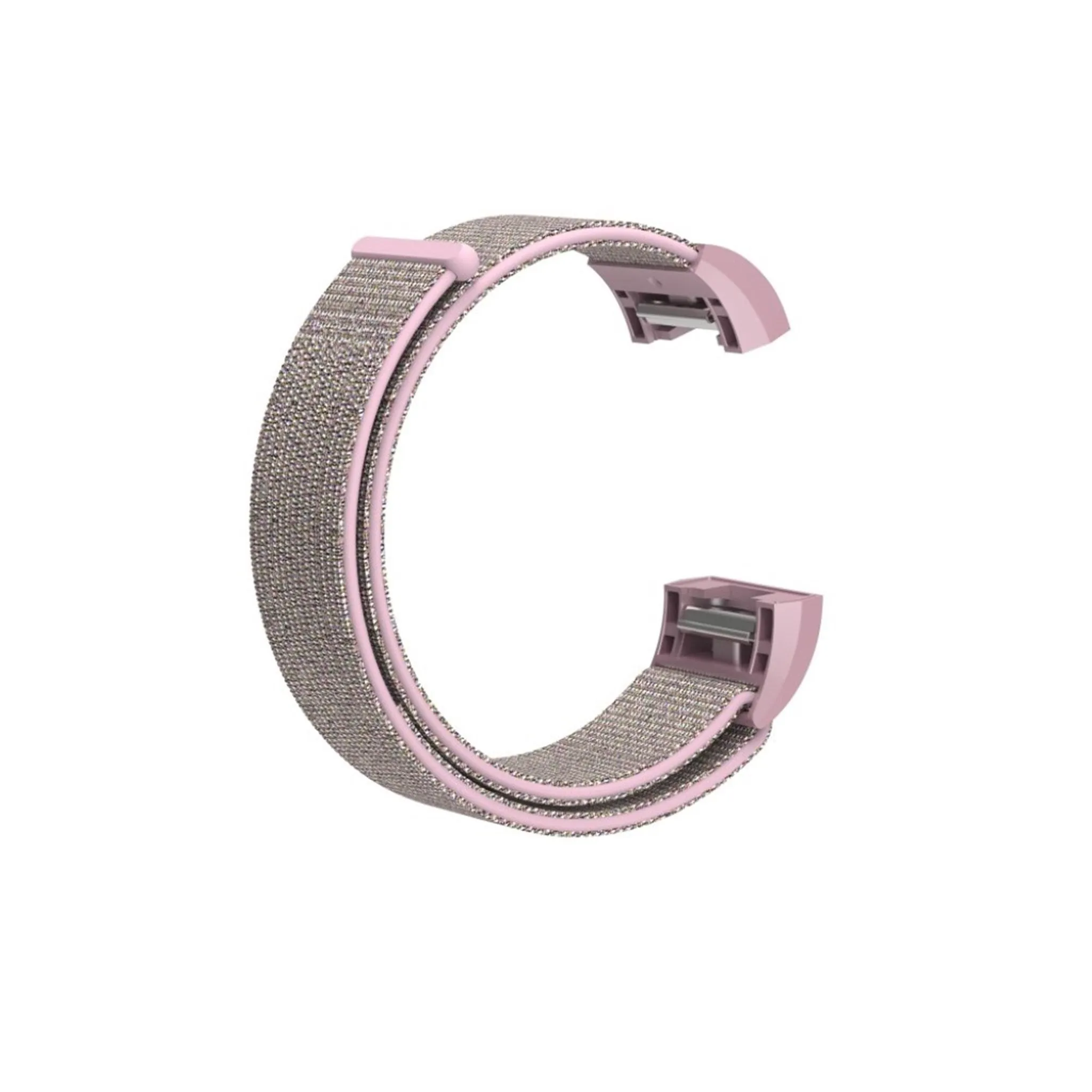 Fitbit Charge 2 velcro closure flexible nylon watch strap replacement - Pink