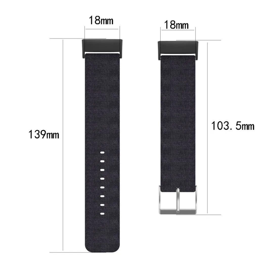 Fitbit Charge 3 stylish canvas watch band - Black