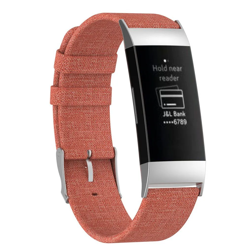 Fitbit Charge 3 stylish canvas watch band - Orange