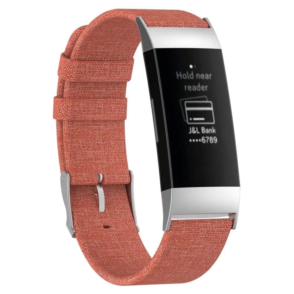 Fitbit Charge 3 stylish canvas watch band - Orange