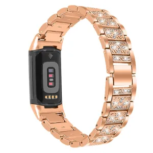 Fitbit Charge 5 bling rhinestone watch strap - Rose Gold