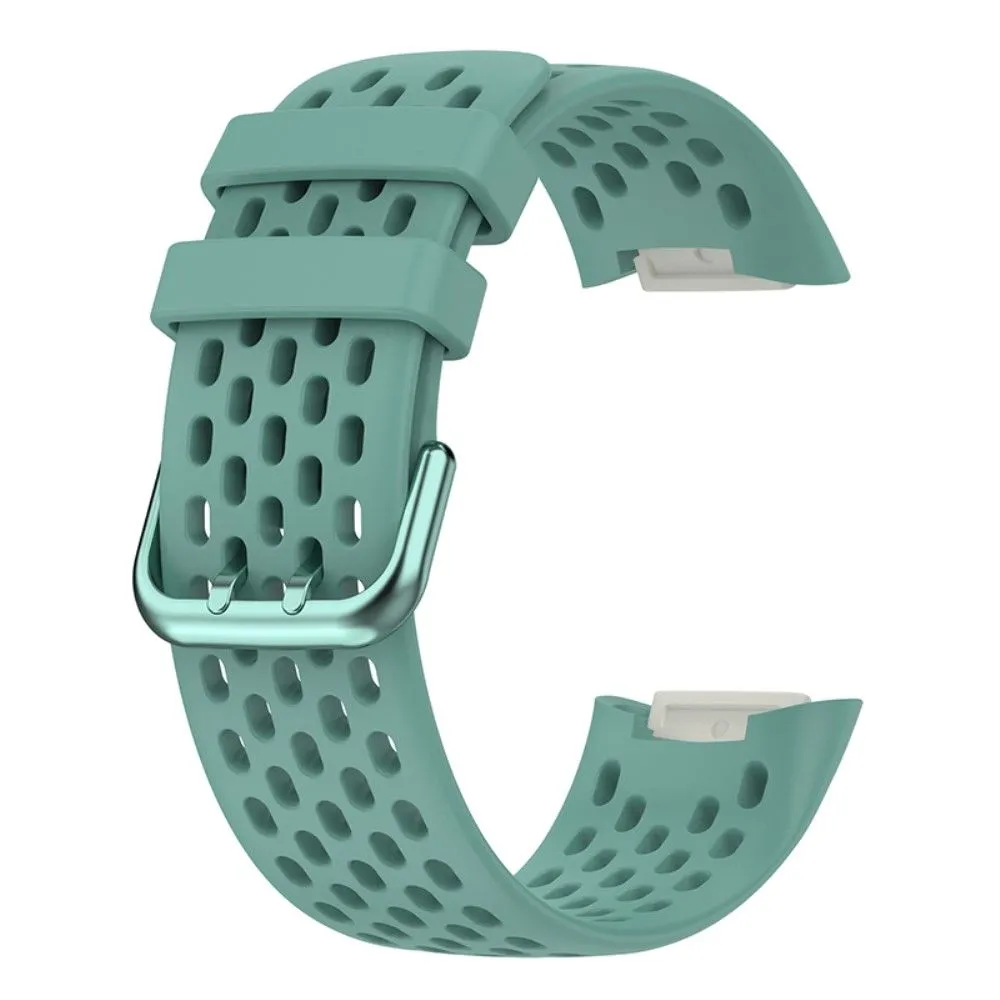 Fitbit Charge 5 silicone breathable watch strap - Blackish Green