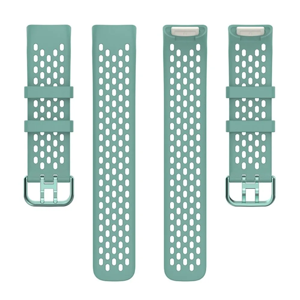 Fitbit Charge 5 silicone breathable watch strap - Blackish Green