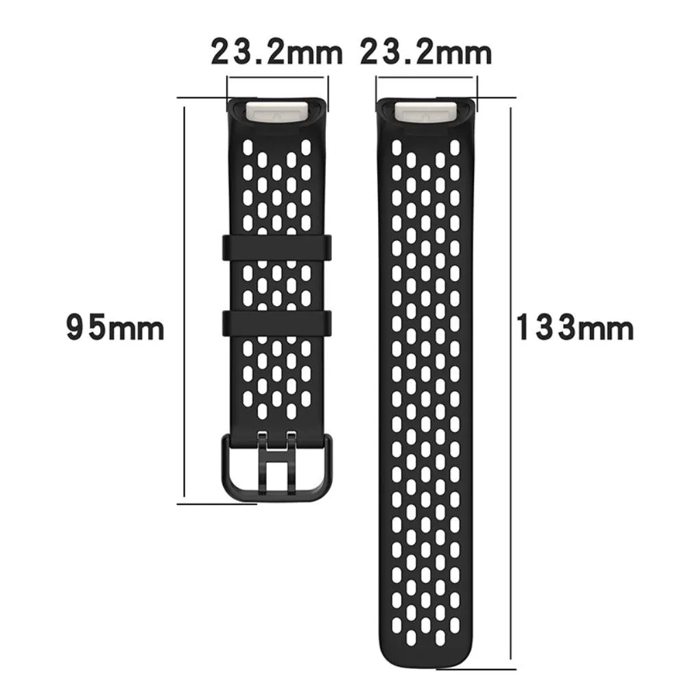 Fitbit Charge 5 silicone breathable watch strap - Blackish Green