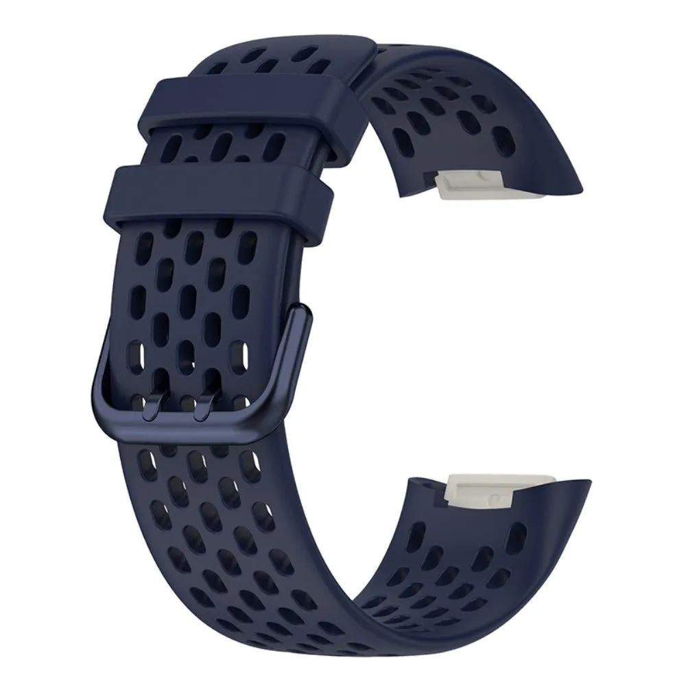 Fitbit Charge 5 silicone breathable watch strap - Navy Blue