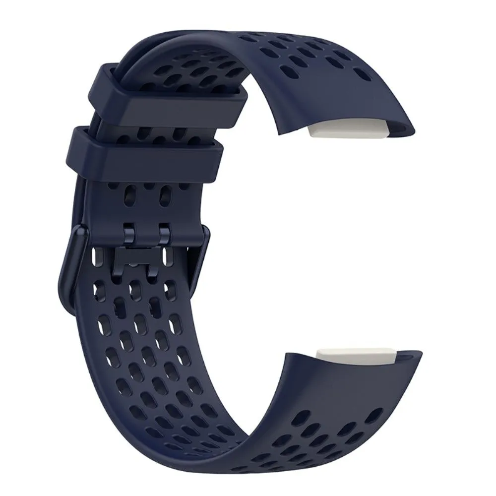 Fitbit Charge 5 silicone breathable watch strap - Navy Blue