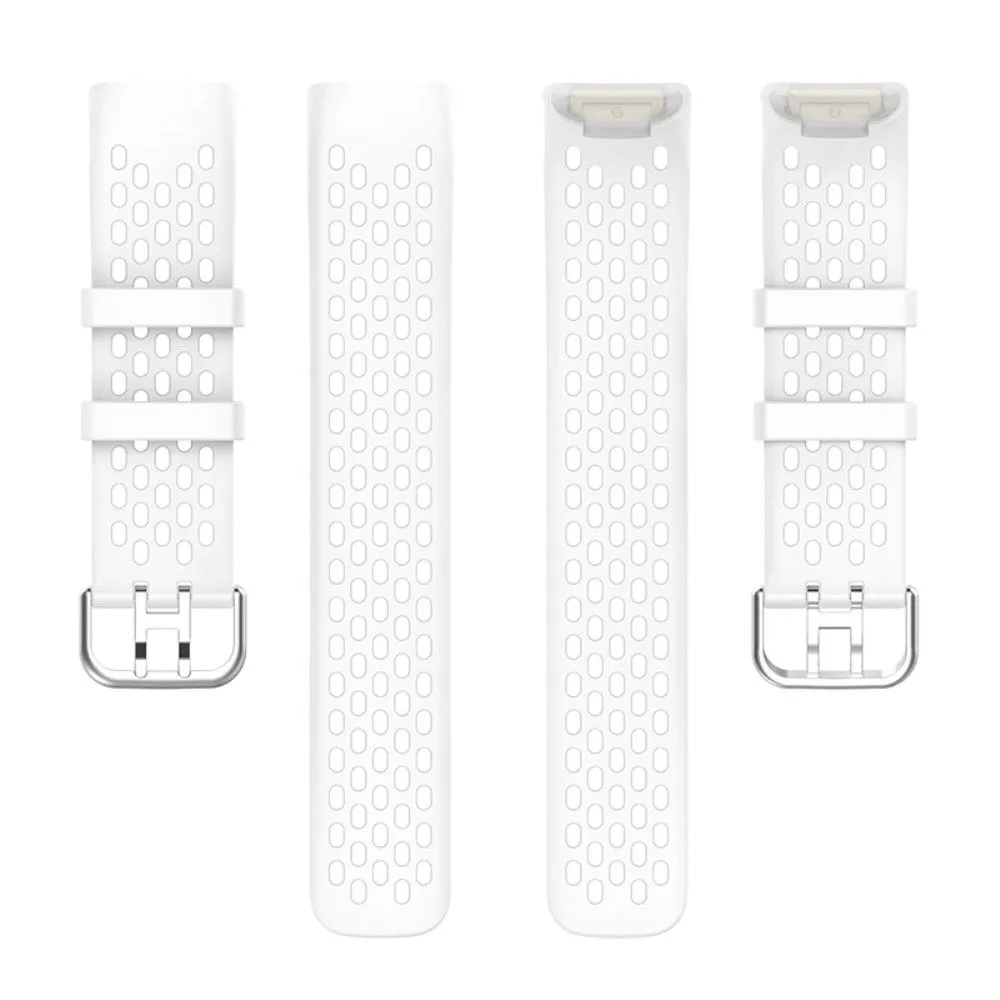 Fitbit Charge 5 silicone breathable watch strap - White