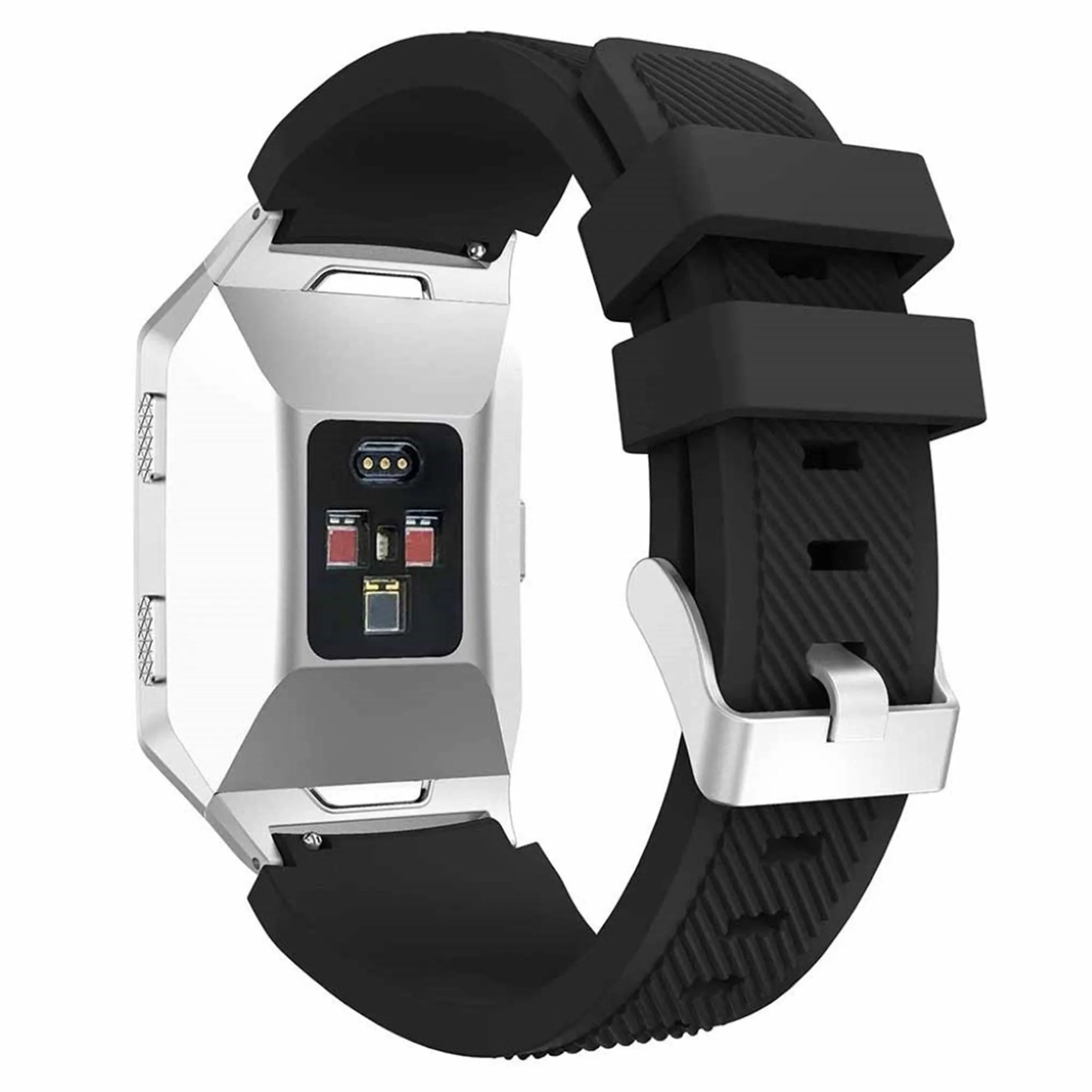 Fitbit Ionic twill texture silicone watchband with connector- Black