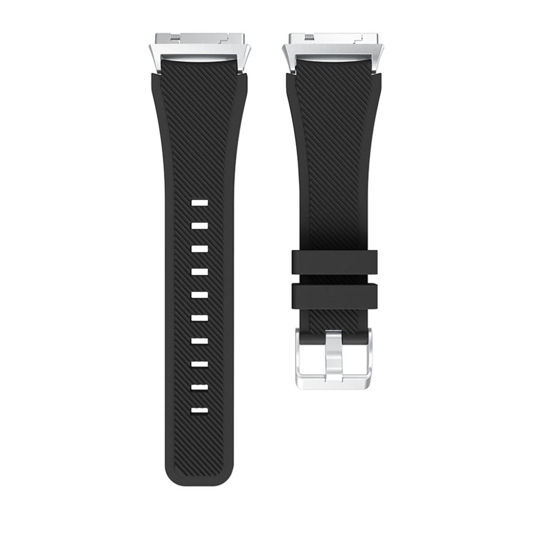 Fitbit Ionic twill texture silicone watchband with connector- Black