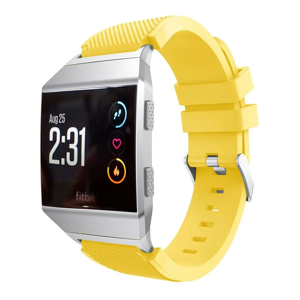 Fitbit Ionic twill texture silicone watchband with connector- Yellow