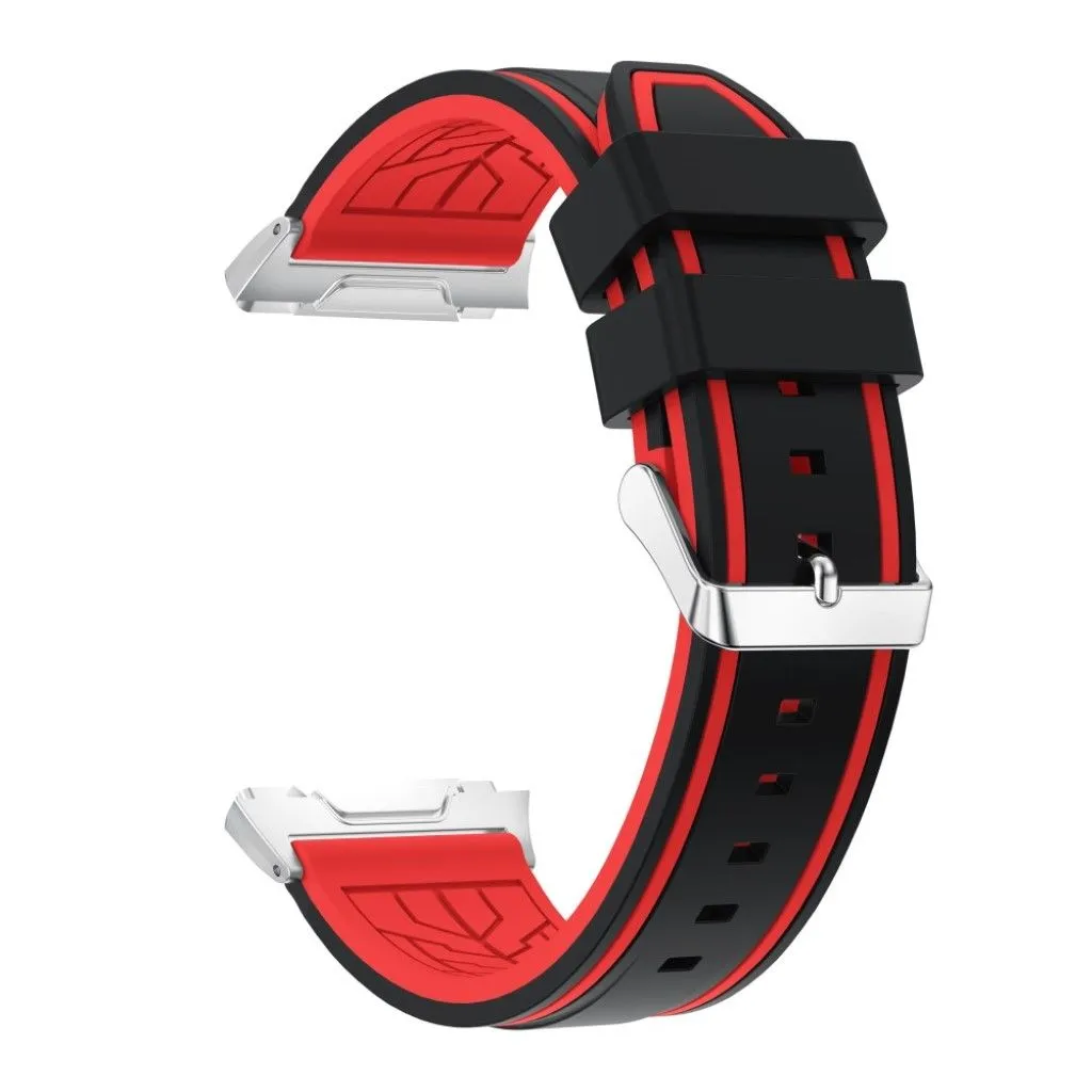 Fitbit Ionic two-tone adjustable silicone sport watchband - Black / Red