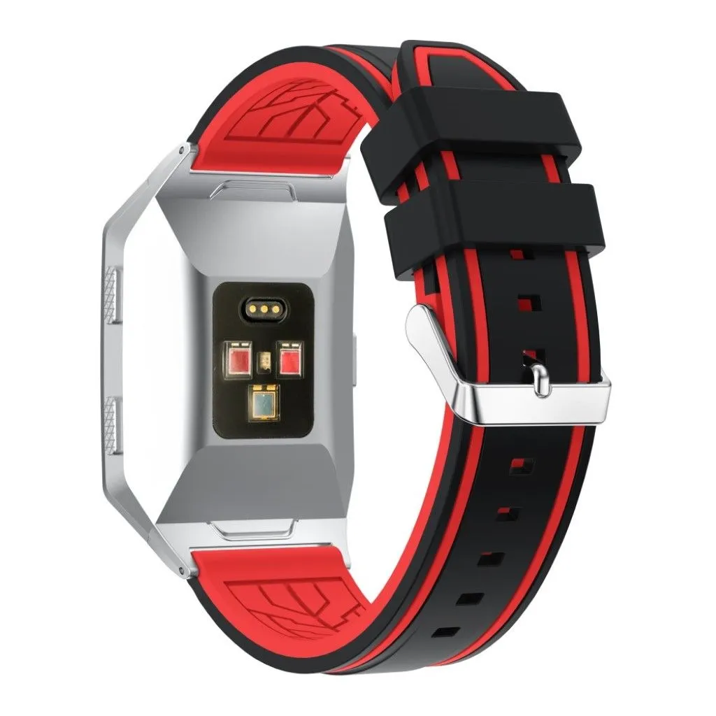 Fitbit Ionic two-tone adjustable silicone sport watchband - Black / Red