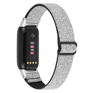 Fitbit Luxe elastic nylon watch strap - Glitter Silver