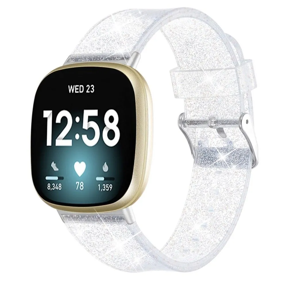 Fitbit Sense / Versa 3 glittering powder TPU watch strap - Silver