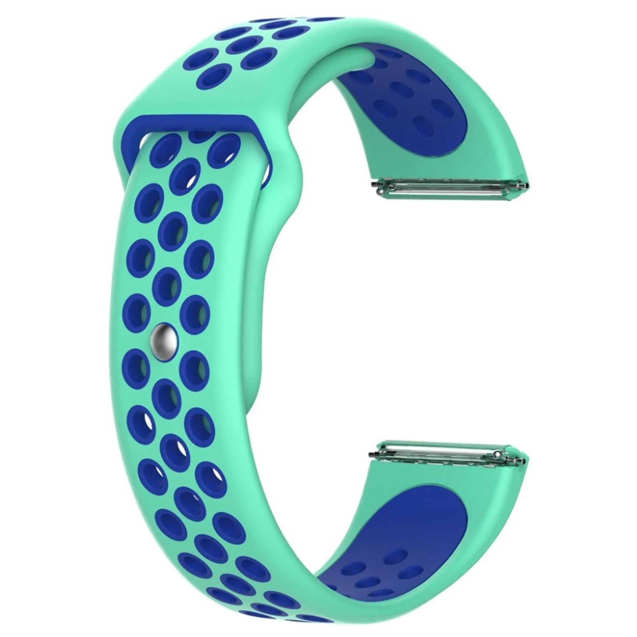 Fitbit Versa two-color breathable watchband replacement - Cyan / Blue