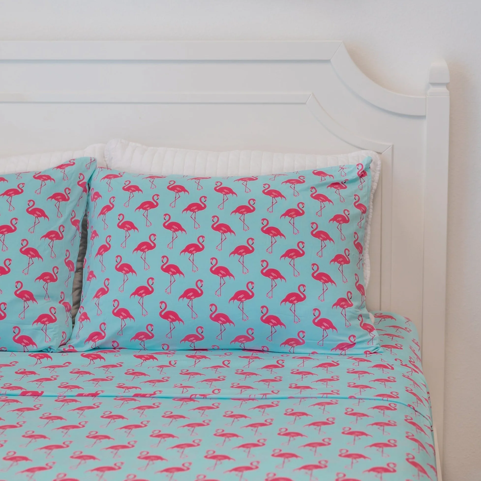 Fitted Sheet Twin - Flamingo Aqua