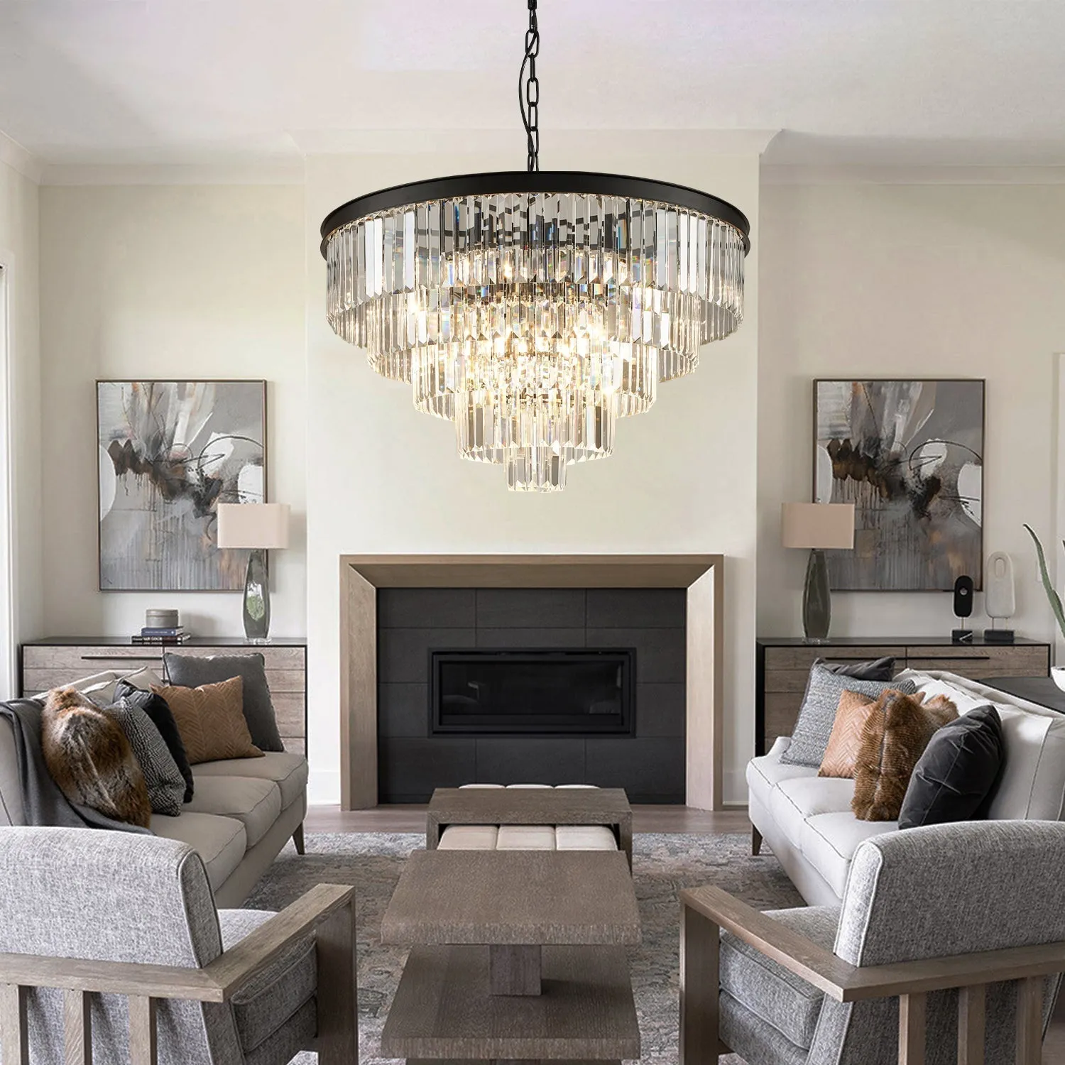 Five & Seven Tiers Crystal Chandelier