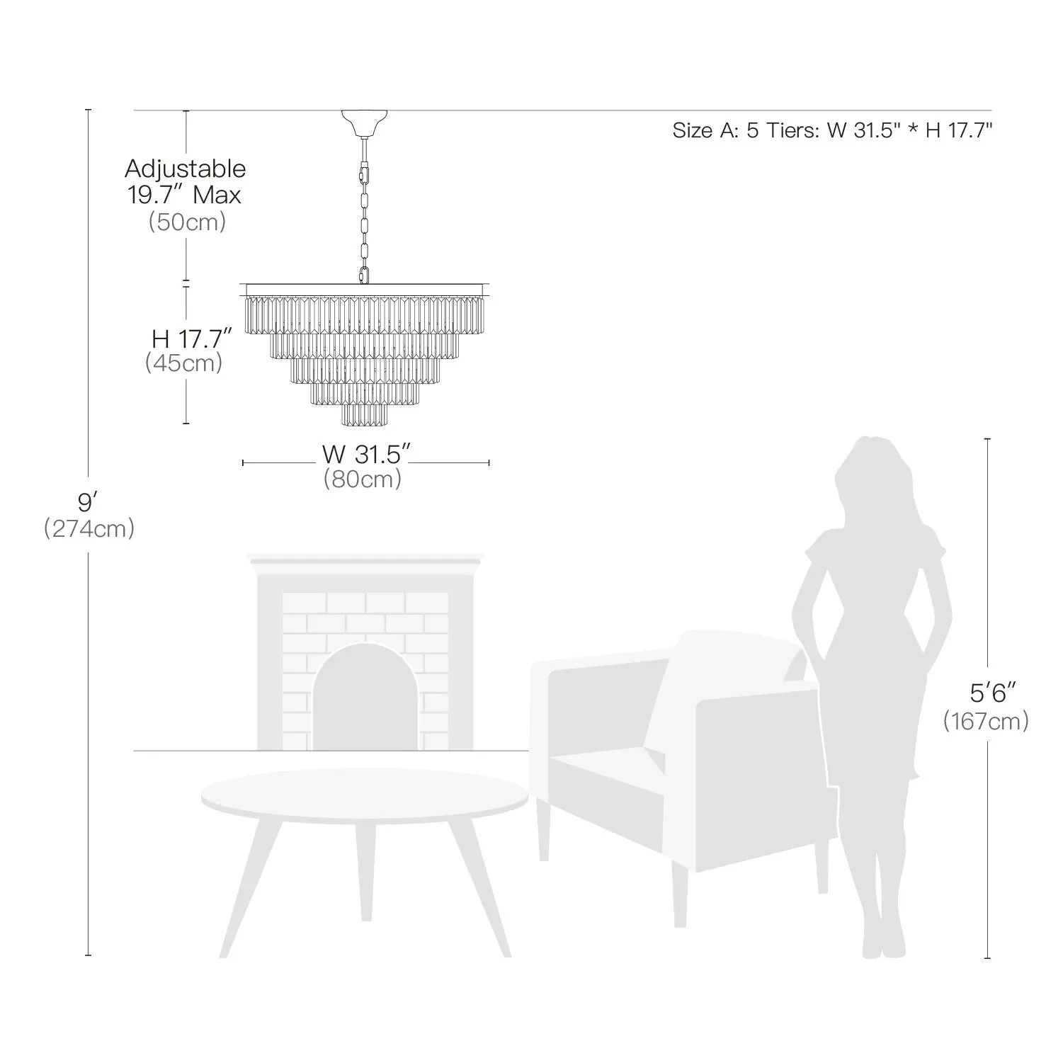 Five & Seven Tiers Crystal Chandelier