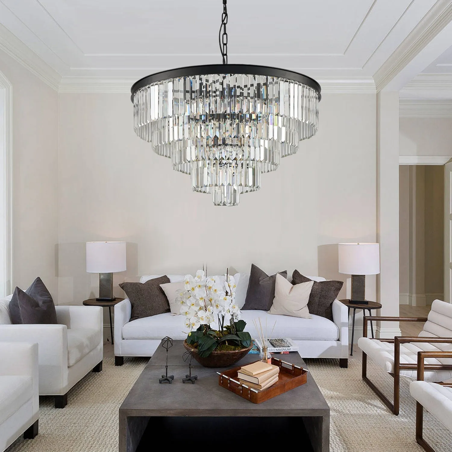 Five & Seven Tiers Crystal Chandelier