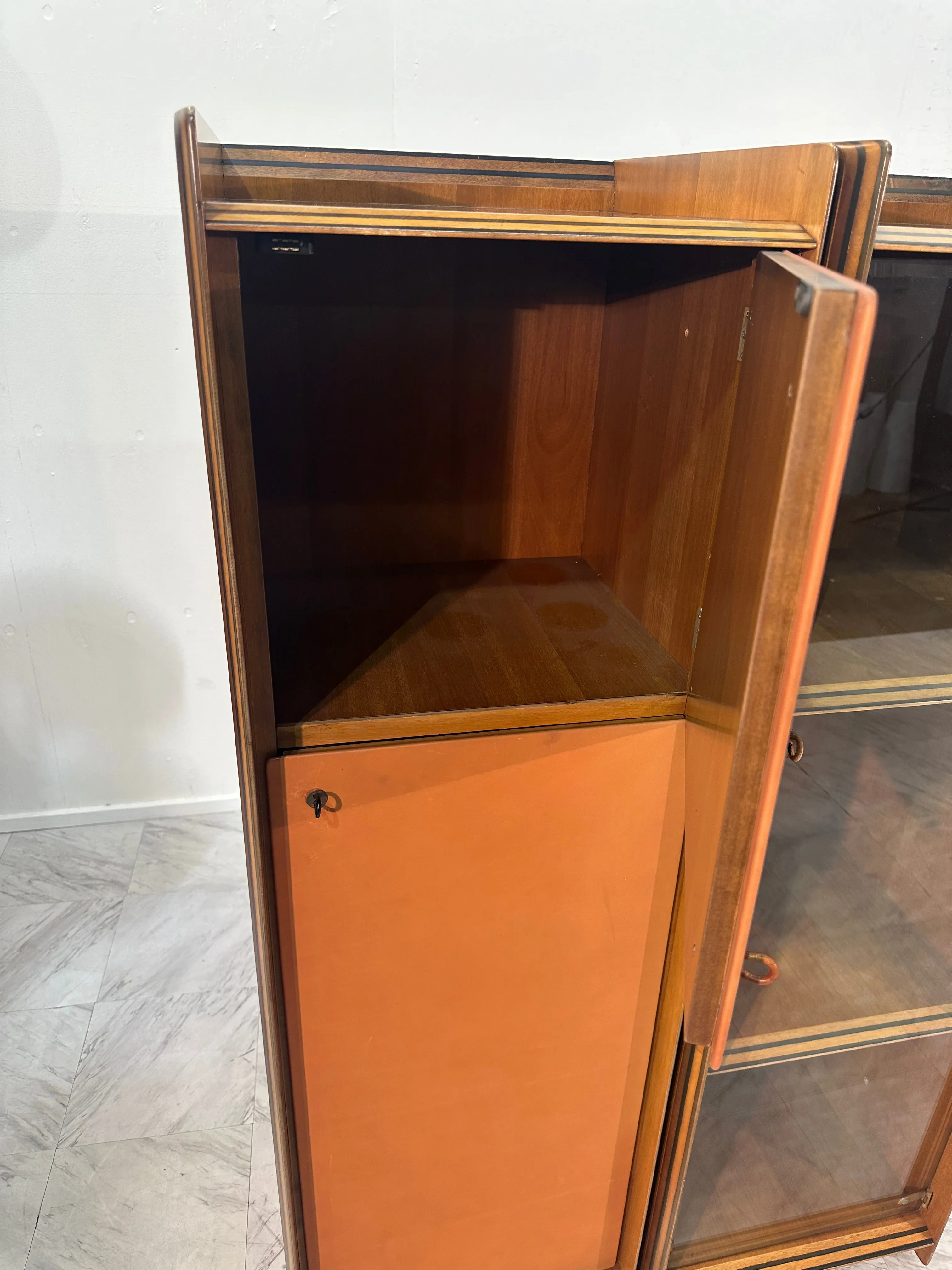 Five Leather and Walnut Artona Chests of Drawers by Afra & Tobia Scarpa for Maxalto