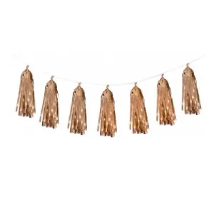 Five Star Tassel Garland - Metallic Rose Gold