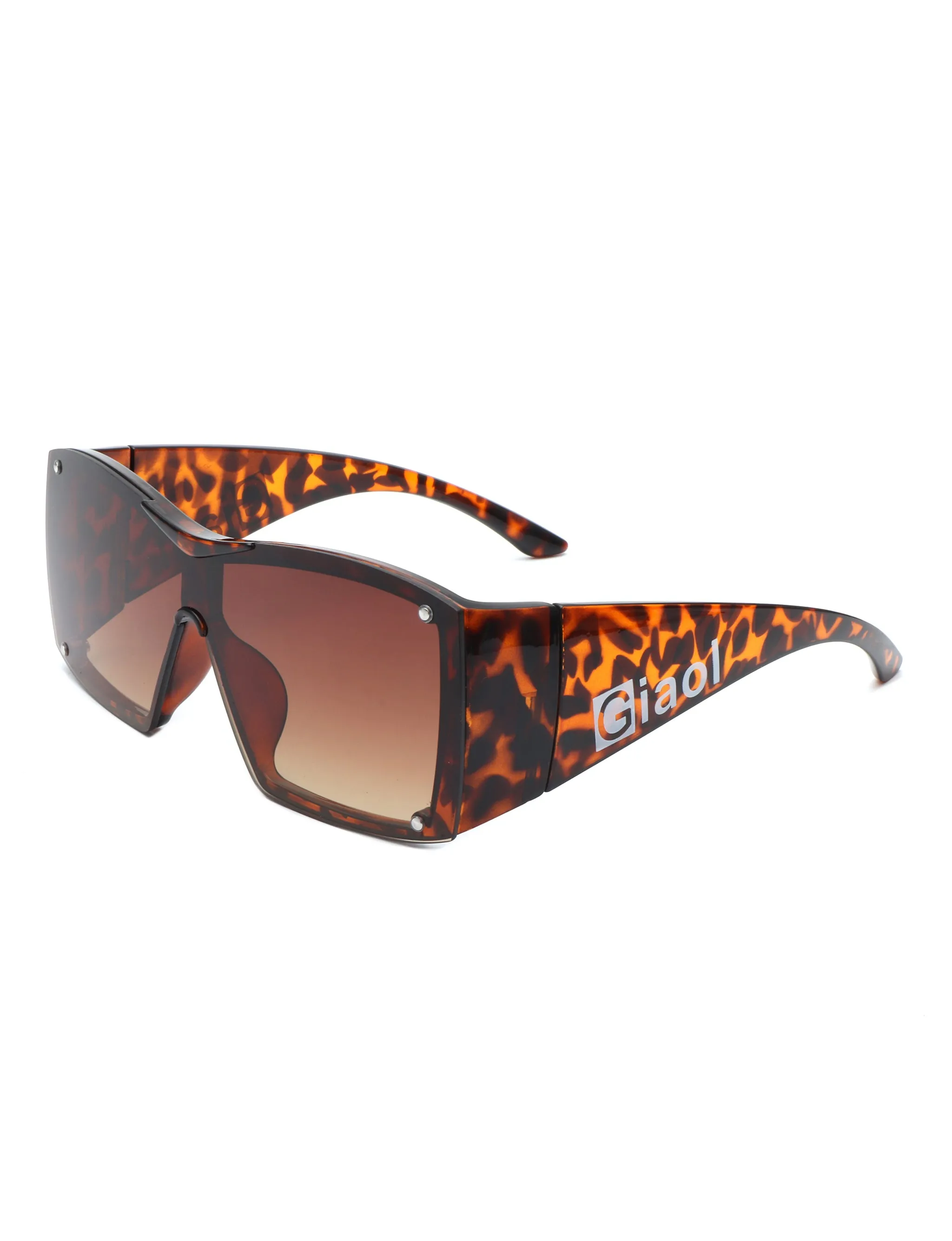 Fizz - Oversized Thick Frame Wrap-Around Women's Square Sunglasses