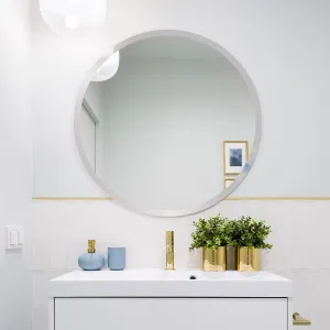 Flair Glass Frameless Round Beveled Wall Mirror for Bathroom, Wall Mount Mirror, Washbasin Mirror, Looking Mirror Glass, Mirror for Bedroom, Unframed Mirror (6 mm Thick, 30x30 inch)