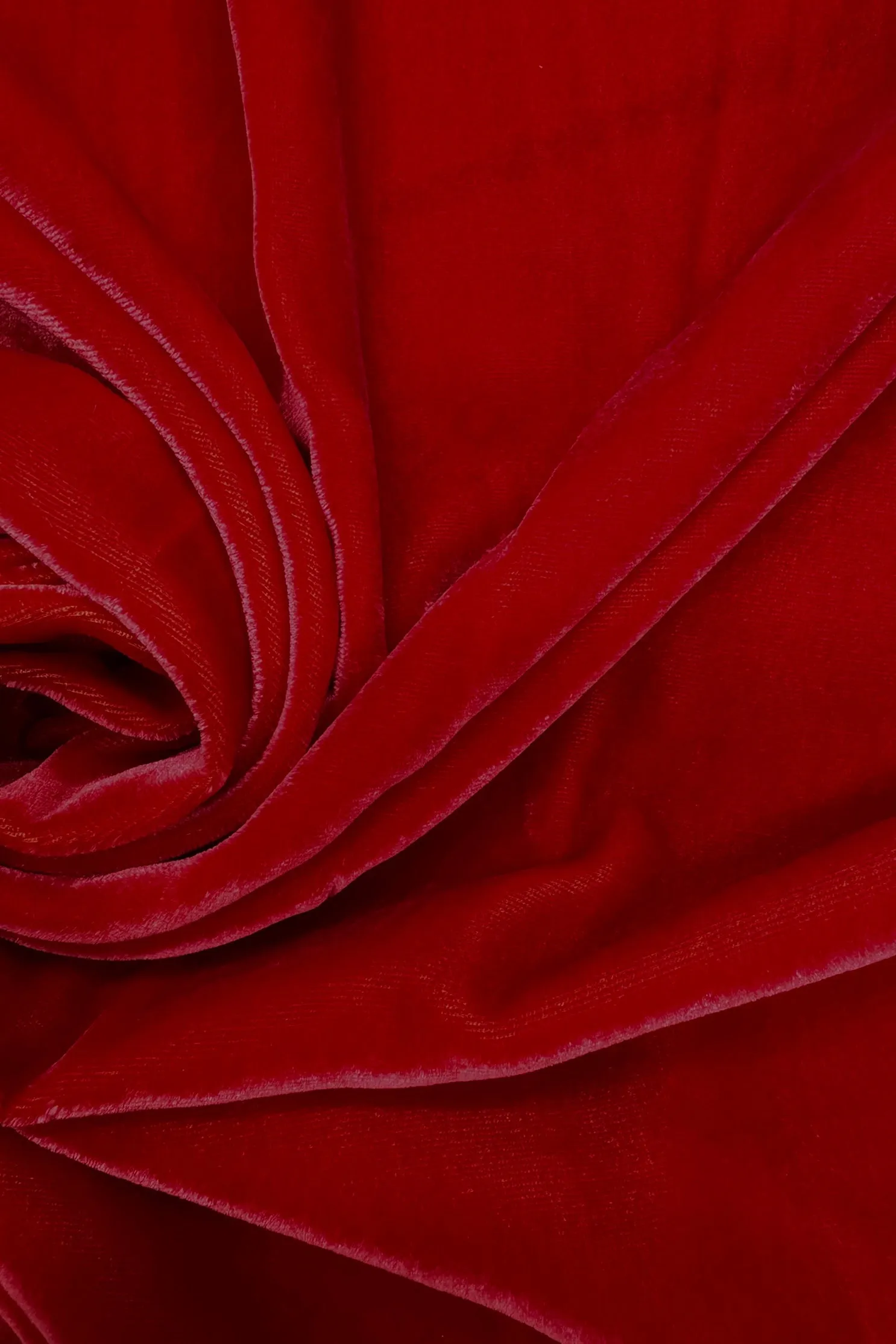 Flame Red Silk Rayon Velvet Fabric