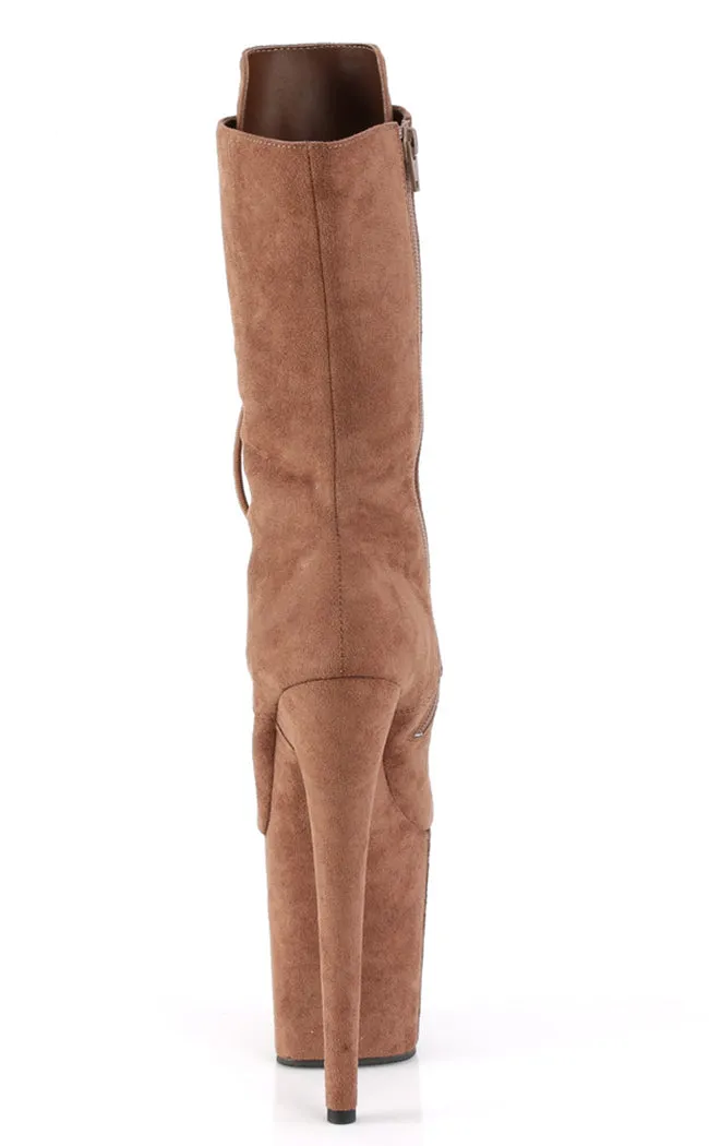 FLAMINGO-1050FS Caramel Suede Mid Calf Boots