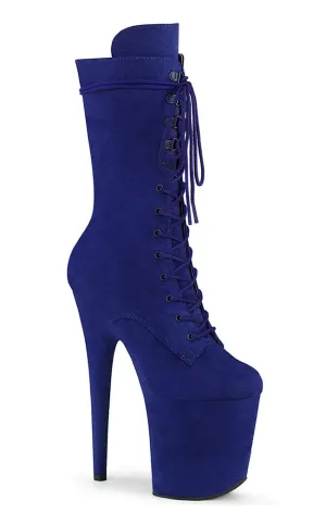 FLAMINGO-1050FS Royal Blue Suede Mid Calf Boots