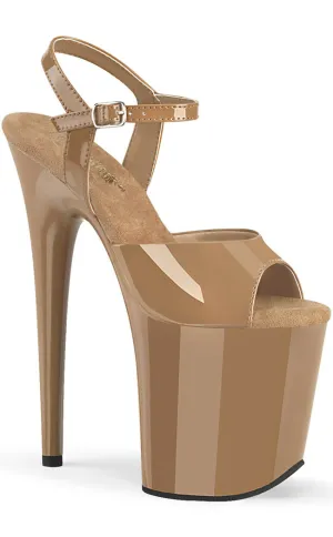 FLAMINGO-809 Brown Patent Platform Heels