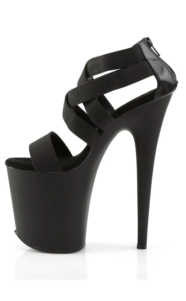 FLAMINGO-869 Black Strappy Platform Heels