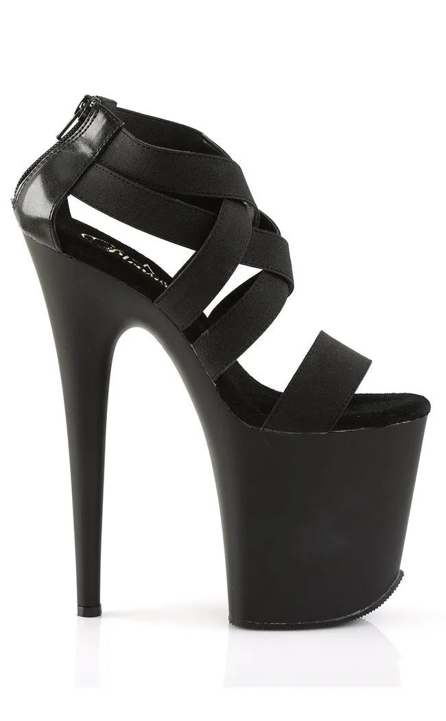 FLAMINGO-869 Black Strappy Platform Heels