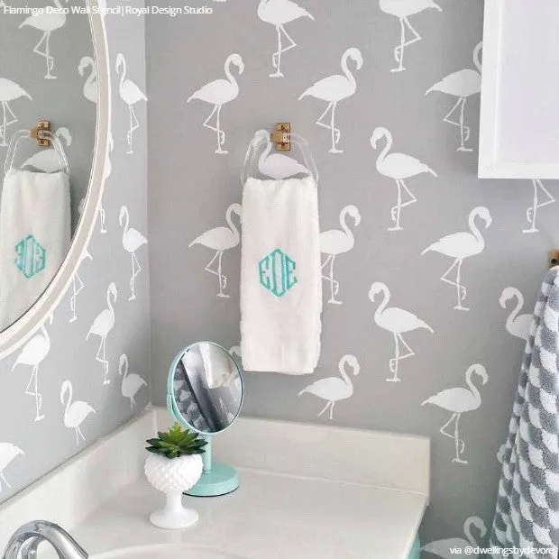 Flamingo Deco Wall Stencil