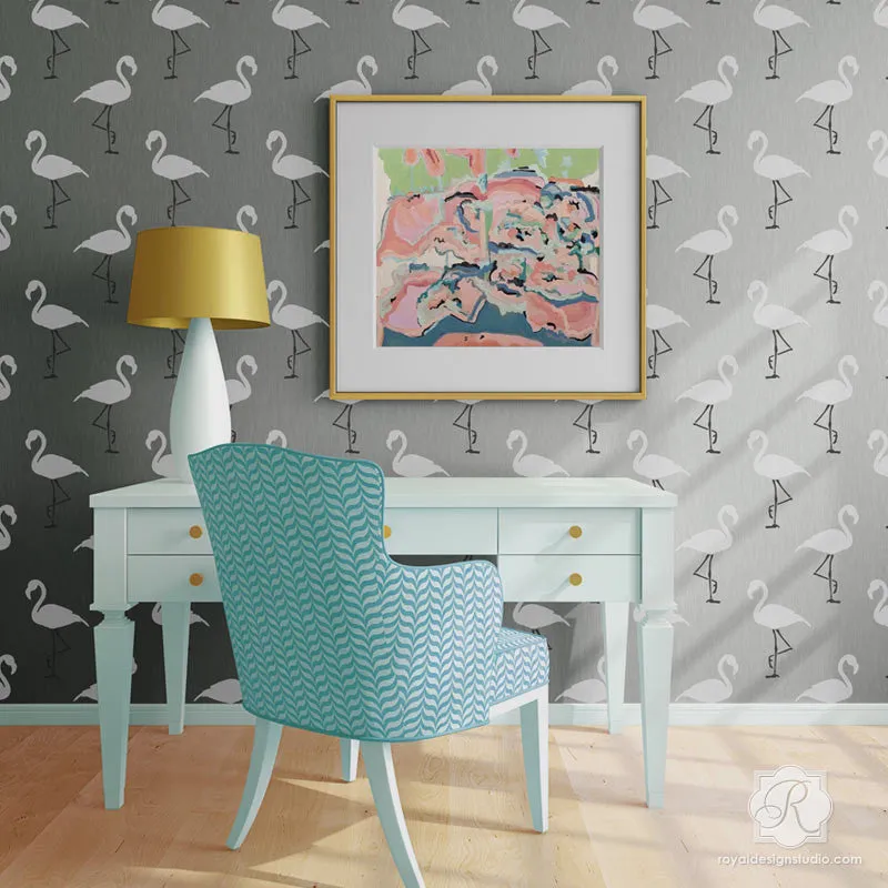 Flamingo Deco Wall Stencil