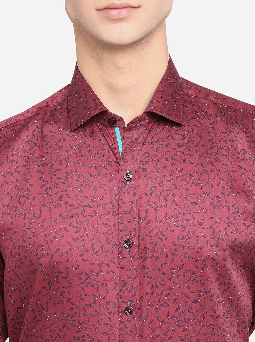 Flamingo Printed Slim Fit Party Wear Shirt | JB Studio