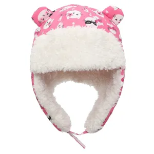 Flapjack Kids Water Repellent Trapper Hat - Cat Pink