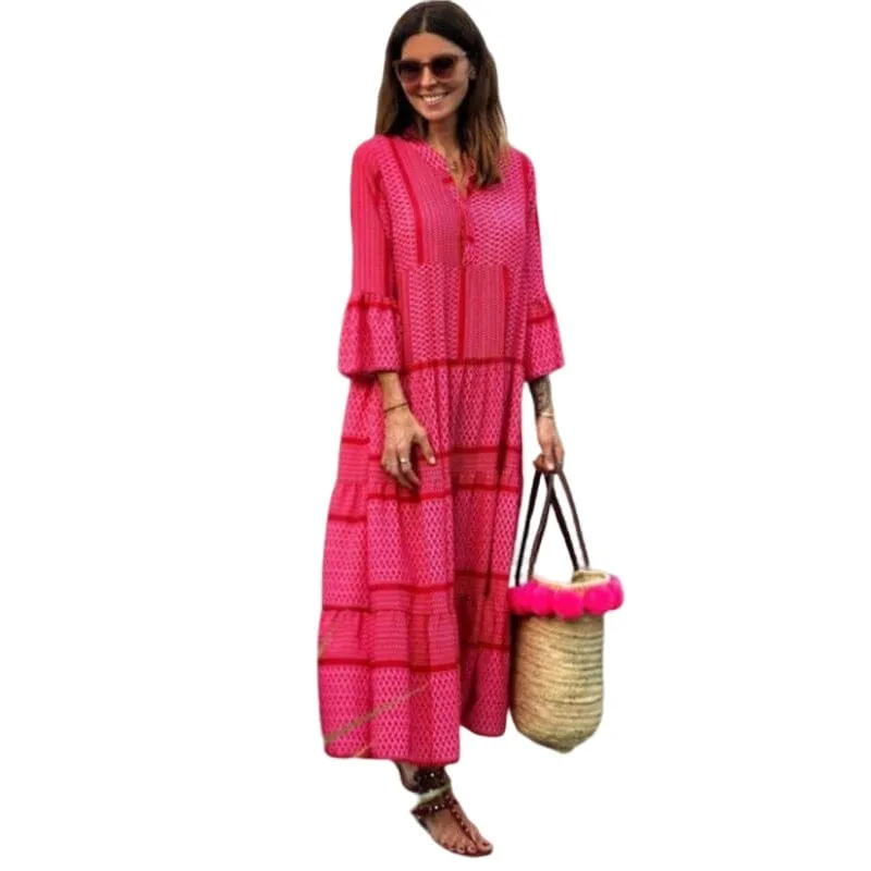 Flared Sleeve Resort Dress