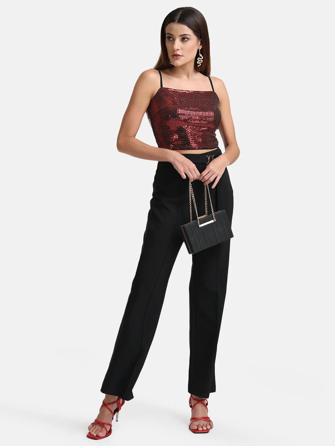 Flared Trousers With  Belt