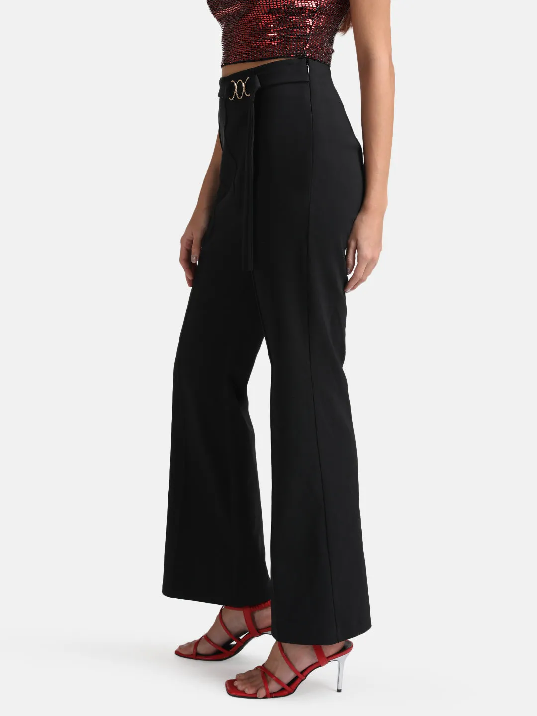 Flared Trousers With  Belt