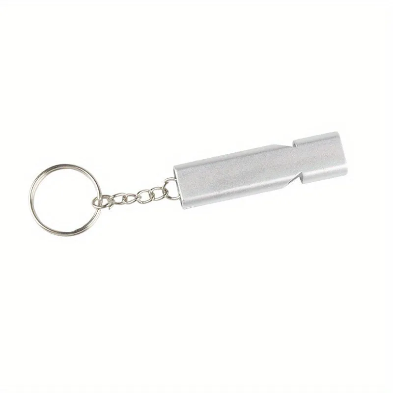 Flat Aluminum Alloy Dualfrequency Survival Whistle for Outdoor Emergencies