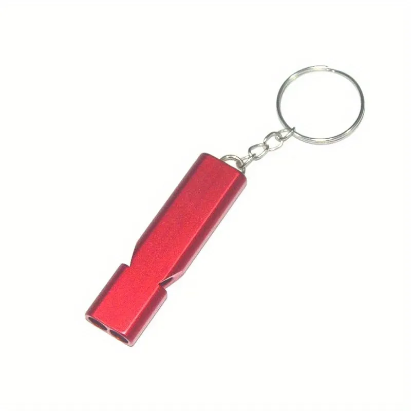 Flat Aluminum Alloy Dualfrequency Survival Whistle for Outdoor Emergencies