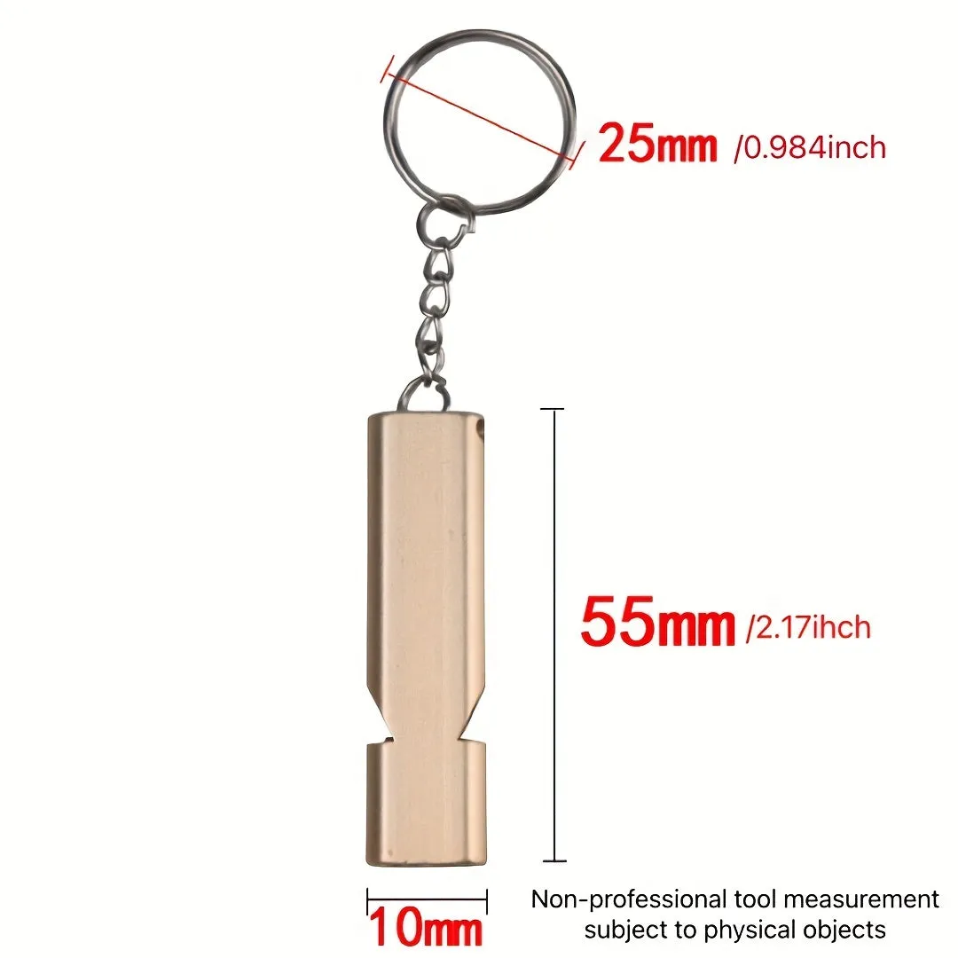 Flat Aluminum Alloy Dualfrequency Survival Whistle for Outdoor Emergencies