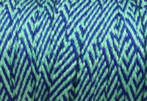 Flat Herringbone Shoelaces - Teal and Blue