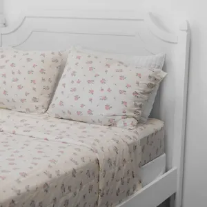 Flat Sheet Twin - Roses White