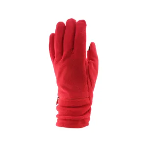 Fleece Lined Zipper Pocket Touch Enabled Gloves - Adult