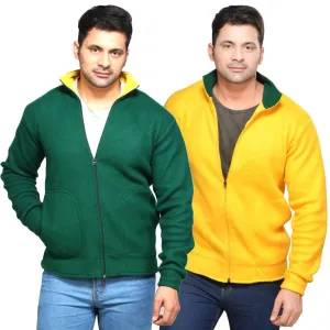 Fleece Long Sleeve Jacket- Green & Yellow for Men's (Pack of 2)