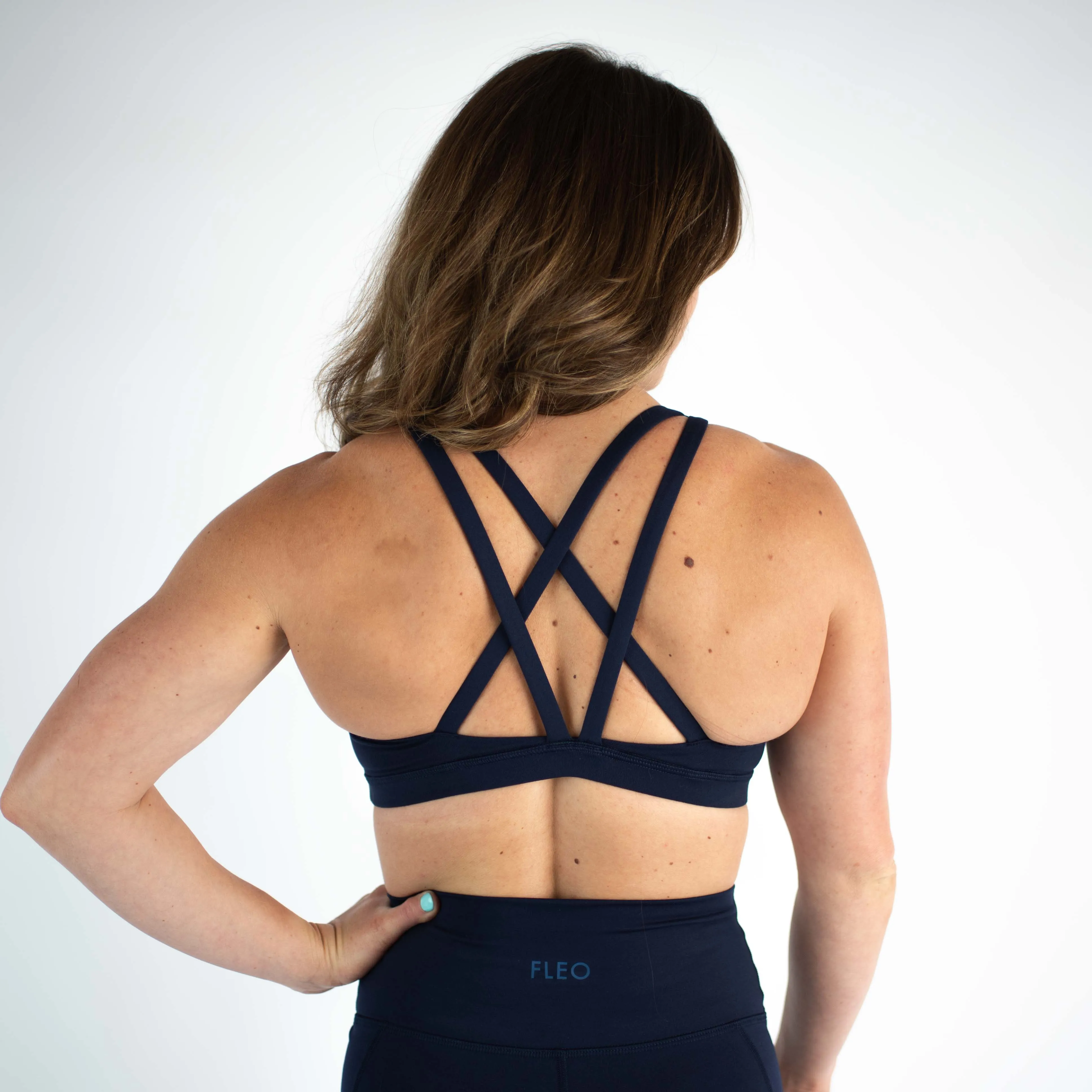 FLEO Isla Sports Bra - Classic Navy (Minimal logo)