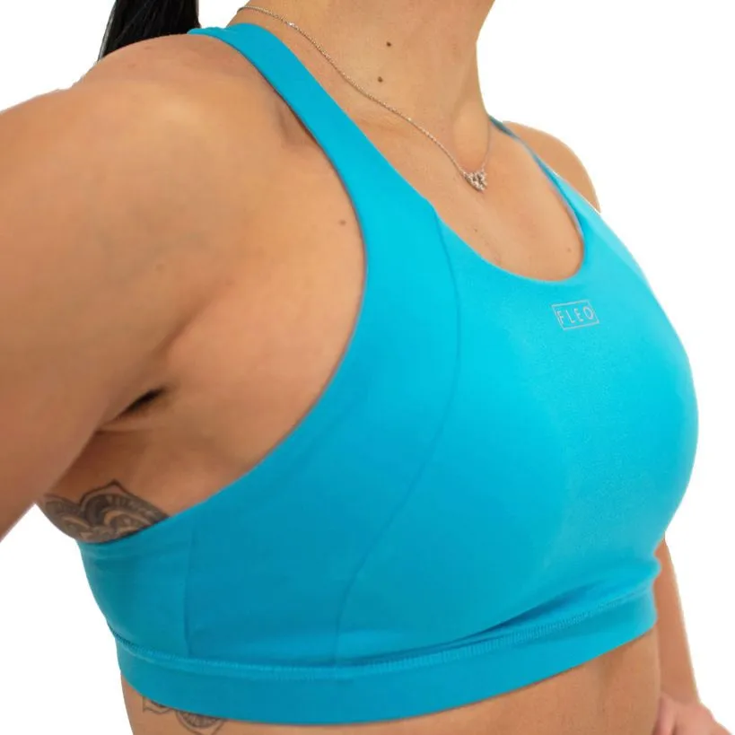 FLEO Jourdaine Sports Bra - Scuba Blue x Katie Crewe